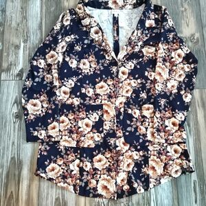 Lularoe Gwen floral coat jacket 2x 2xl